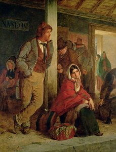 Irländska emigranter som väntar på ett tåg, 1864